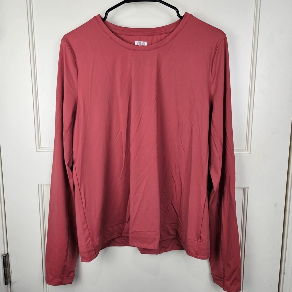 Duluth Trading Womens Size: L Rust Red Suit Up Swim Shirt Thumbholes Summer